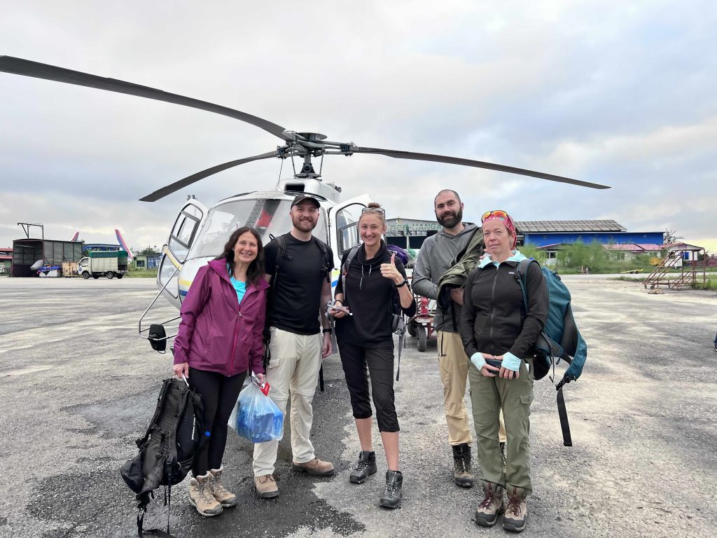 at lukla airport with lhasso avdenture senior guide jeevan lama for everest base camp trek