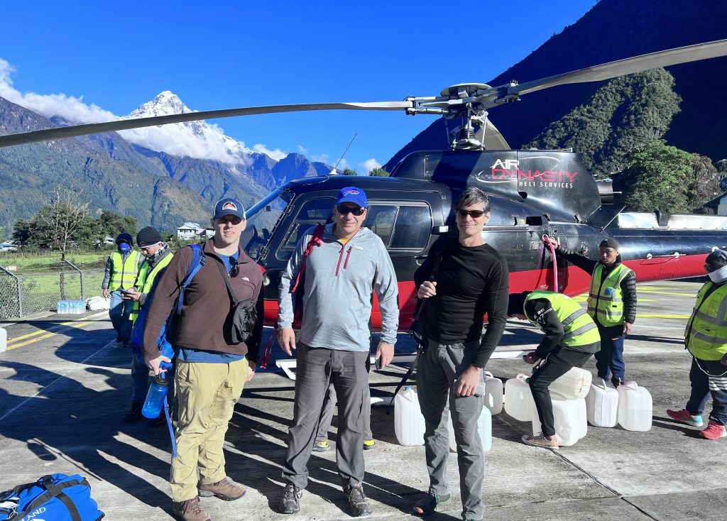heading back to kathmand from lukla by heli