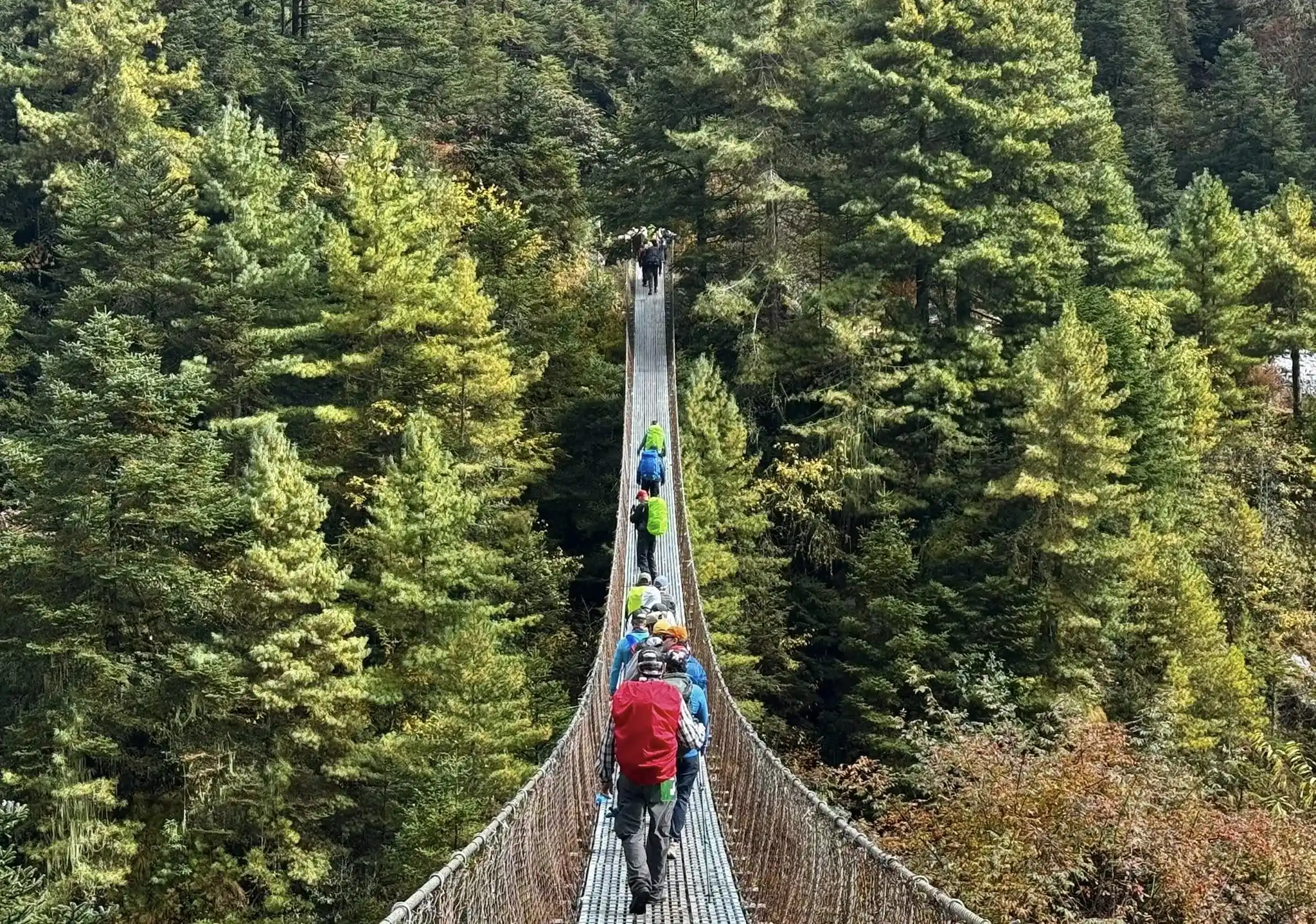 Suspension bridge - Everest three pass trek tream Photo