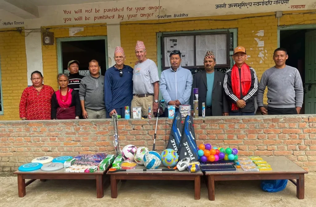 A group photo at Kakani Brighter School