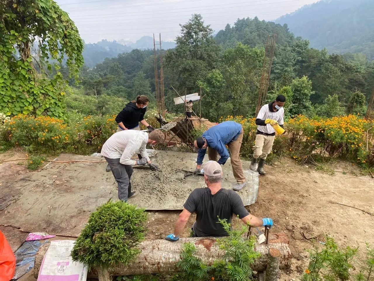 Volunteers working - Kakani brighter School 