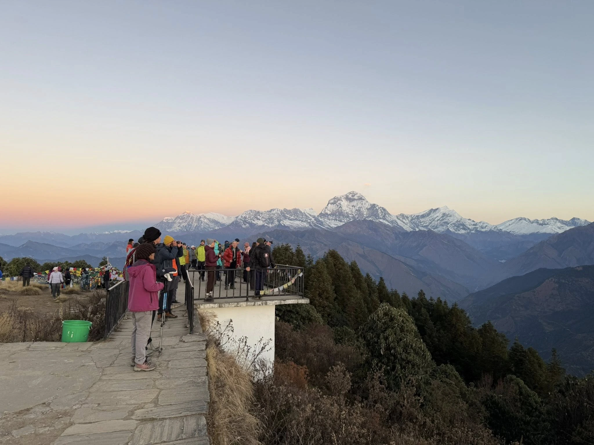 Best sunrise viewpoint in Nepal - Poon Hill Morning View and the crowd