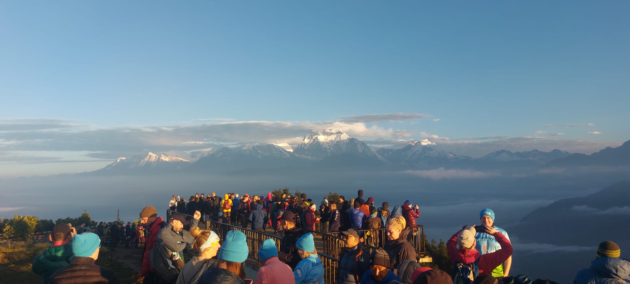Morning Crowd at Poon hill for the magical sunrise view of dhaulagiri and annapurna range