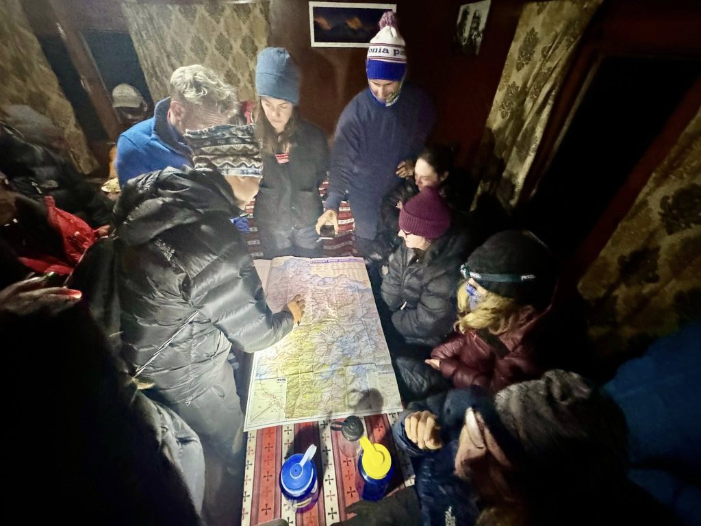 lhasso adventure senrior guide chandra giving briefing for the following day - everest base camp trek