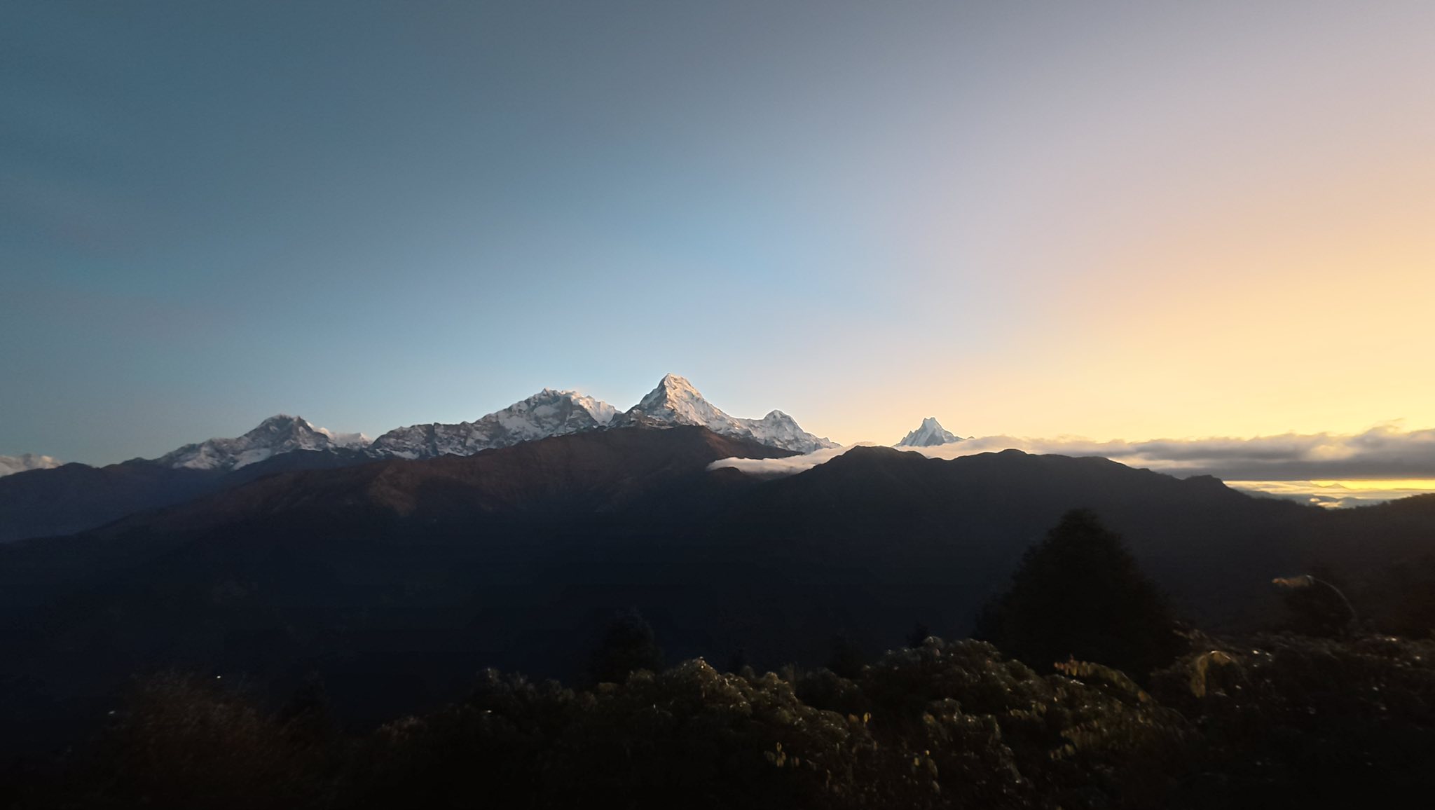 a needed view from poon hill after tough hike from ghorepani tea house
